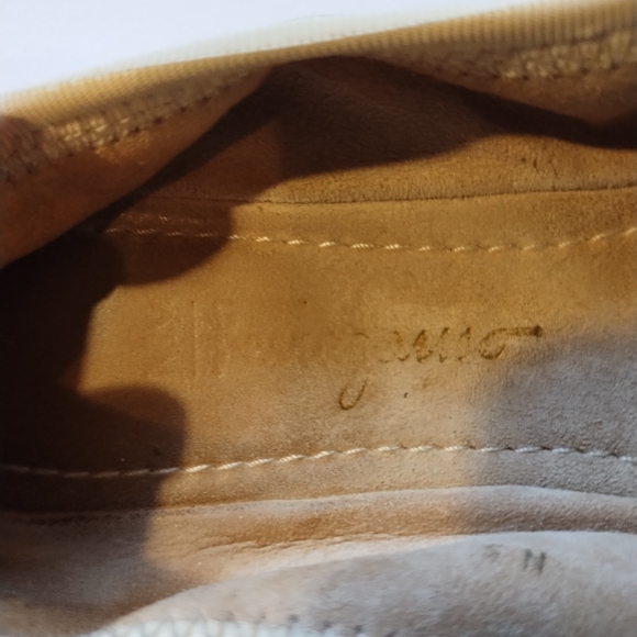 Salvatore Ferragamo Platino (Gold) Leather My Joy Ballet Slip-On Flats Size 7.5 - Picture 13 of 16